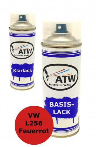 Autolack für VW L256 Feuerrot +400ml Klarlack Set